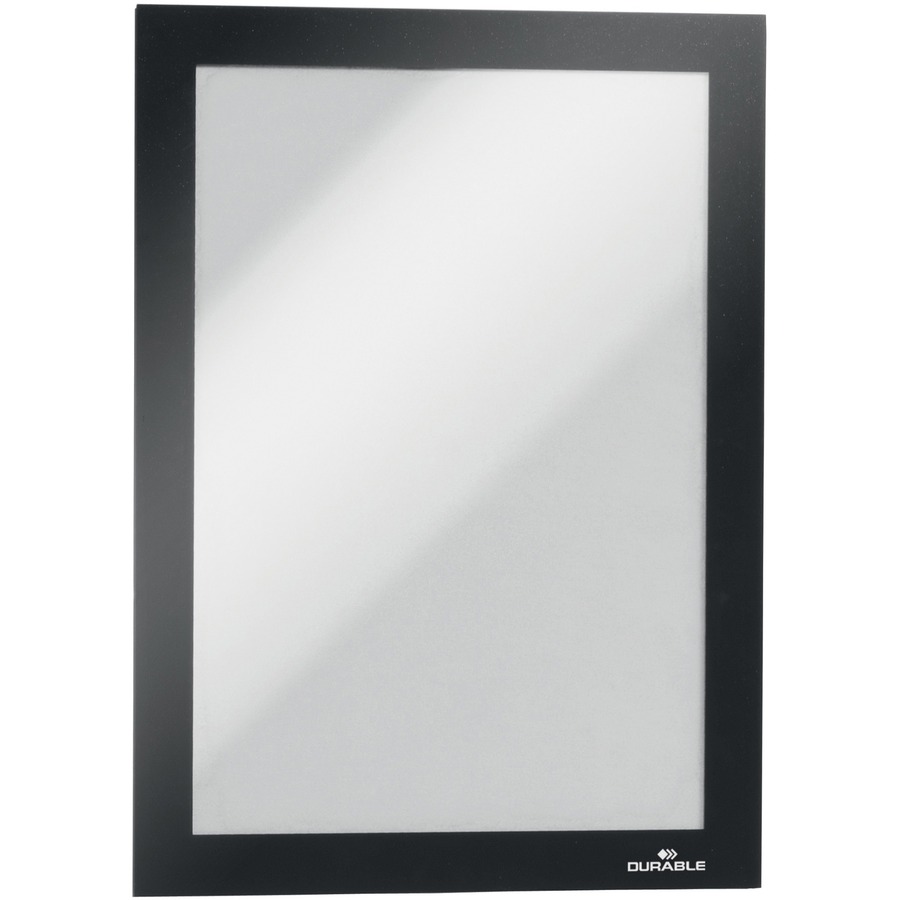 DURABLE DURAFRAME Magnetic Frame - 2 Pack - 5.50" Holding Width x 8.50" Holding Height - Magnetic, Anti-glare, Four Sided, Sturdy - Plastic - Black