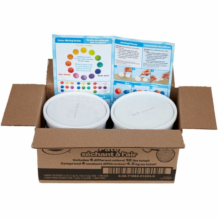 Crayola Air-Dry Clay - Classroom, Room - 4 / Pack - Assorted