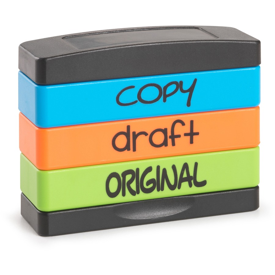 Trodat Stamp Kit - Message Stamp - "COPY, DRAFT, ORIGINAL" - 0.63" Impression Width x 1.81" Impression Length - 50000 Impression(s) - Assorted - 1 Each