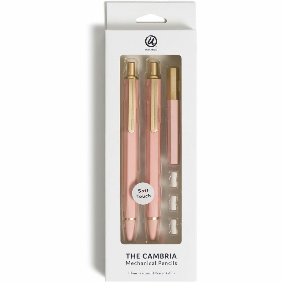 U Brands Cambria Mechanical Pencils - #2 Lead - Refillable - Matte Blush Barrel - 1 Pack