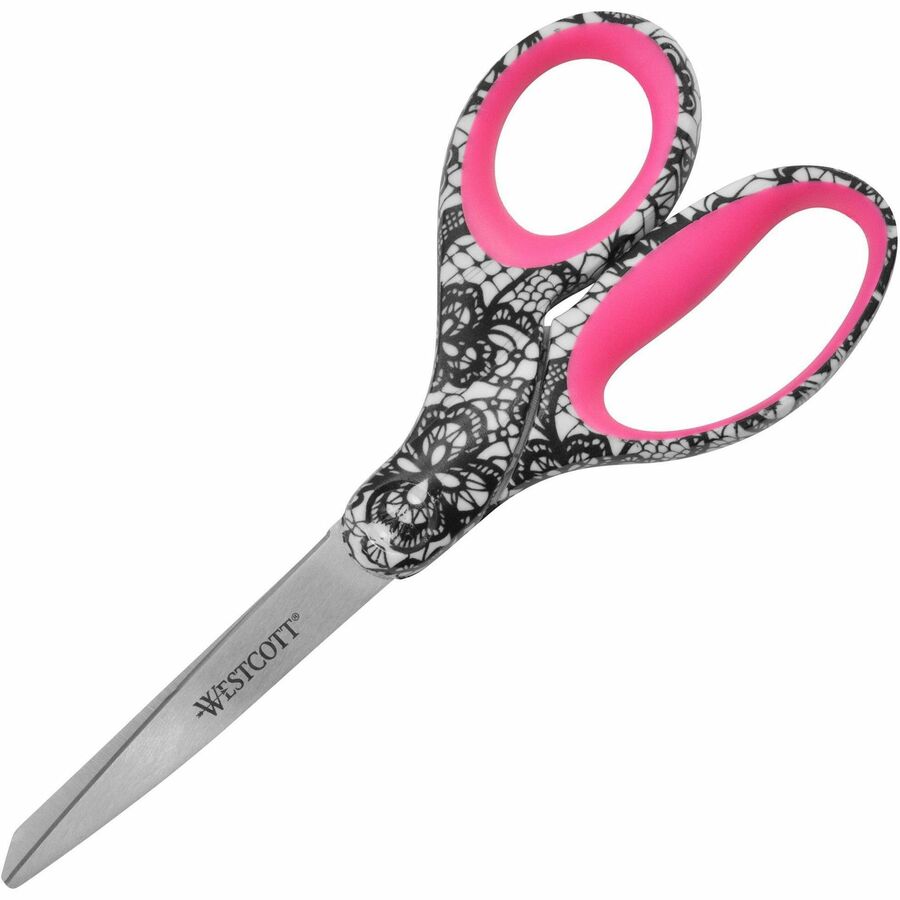 Westcott Fashion Pattern 8" Scissors - 8" Overall Length - Left/Right - Stainless Steel - Multi - 1 Each
