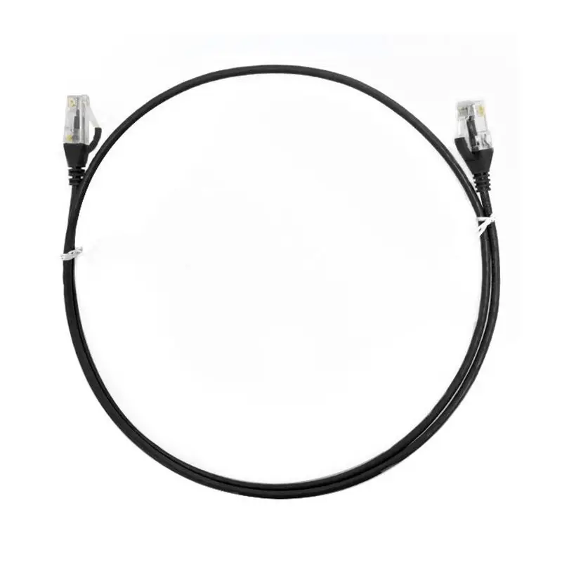 8ware CAT6 Ultra Thin Slim Cable 10m - Black Color Premium RJ45 Ethernet Network LAN UTP Patch Cord 26AWG for Data Only