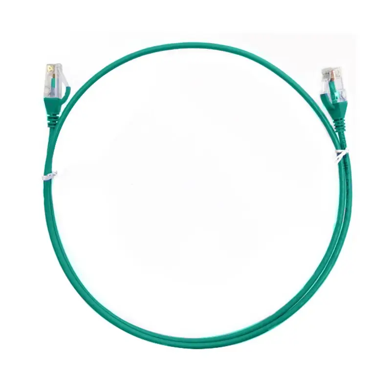 8ware CAT6 Ultra Thin Slim Cable 15m - Green Color Premium RJ45 Ethernet Network LAN UTP Patch Cord 26AWG for Data