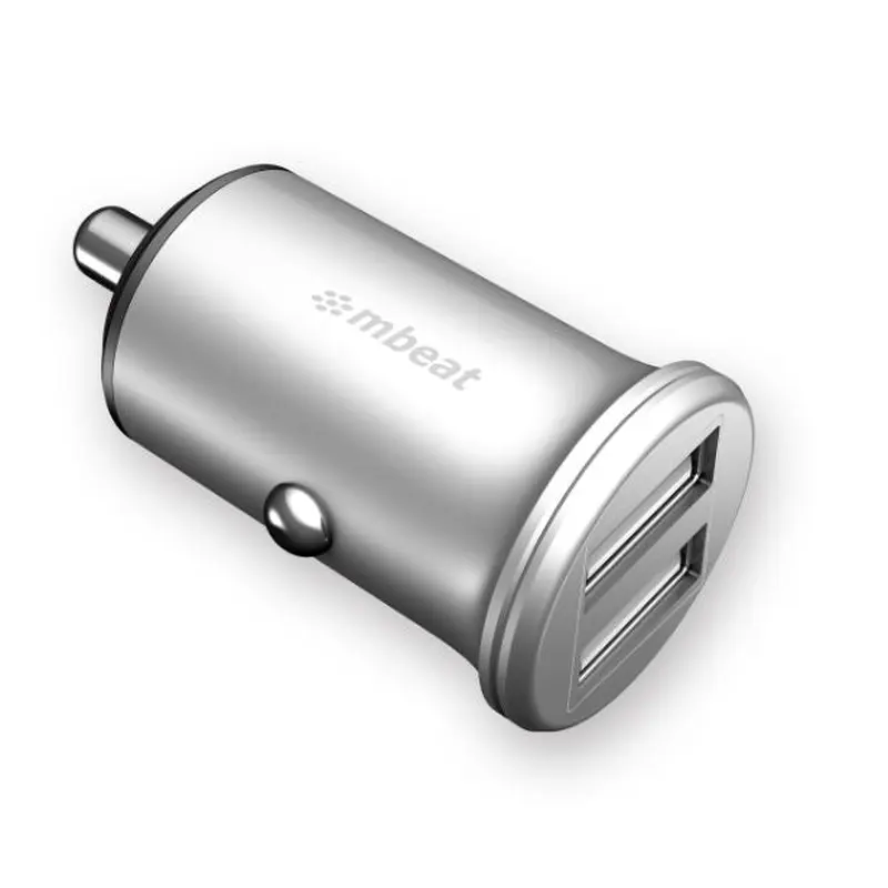 (LS) mbeat Power Dot Pro Dual port 4.8A Rapid Car Charger - 24W/Metallic Design/Fast Charging Package Weight: 32g (LS> MB-CHGR-CC01)