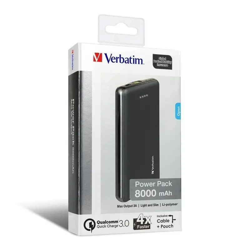 (LS)Verbatim Li-polymer QC 3.0 Power Pack 8,000mAh - Black