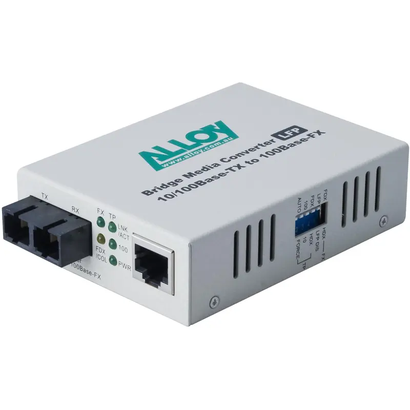 Alloy FCR200SC 10/100Base-TX to 100Base-FX Multimode Fibre (SC) Converter with LFP via FEF or FM. 2Km