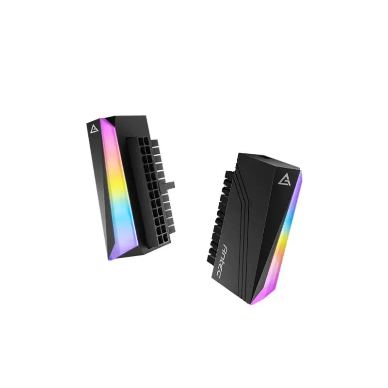 Antec 24PIN 90 degrees ARGB Adapter, Easy Routing, Bright RGB Rainbow effect Black