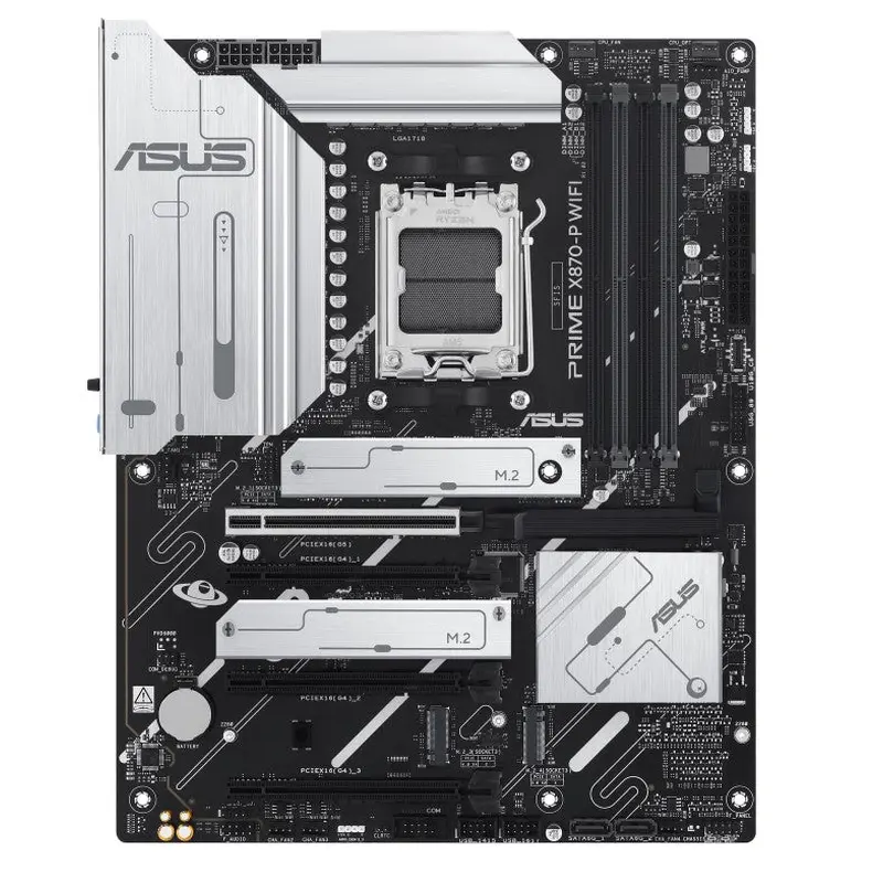 ASUS AMD PRIME X870-P WIFI-CSM (AM5) ATX Motherboard 4x DDR5 192GB, 1x PCIe 5.0 x16 slot, 4 x M.2 slots, 2x SATA, Wi-Fi 7, 1 x HDMI