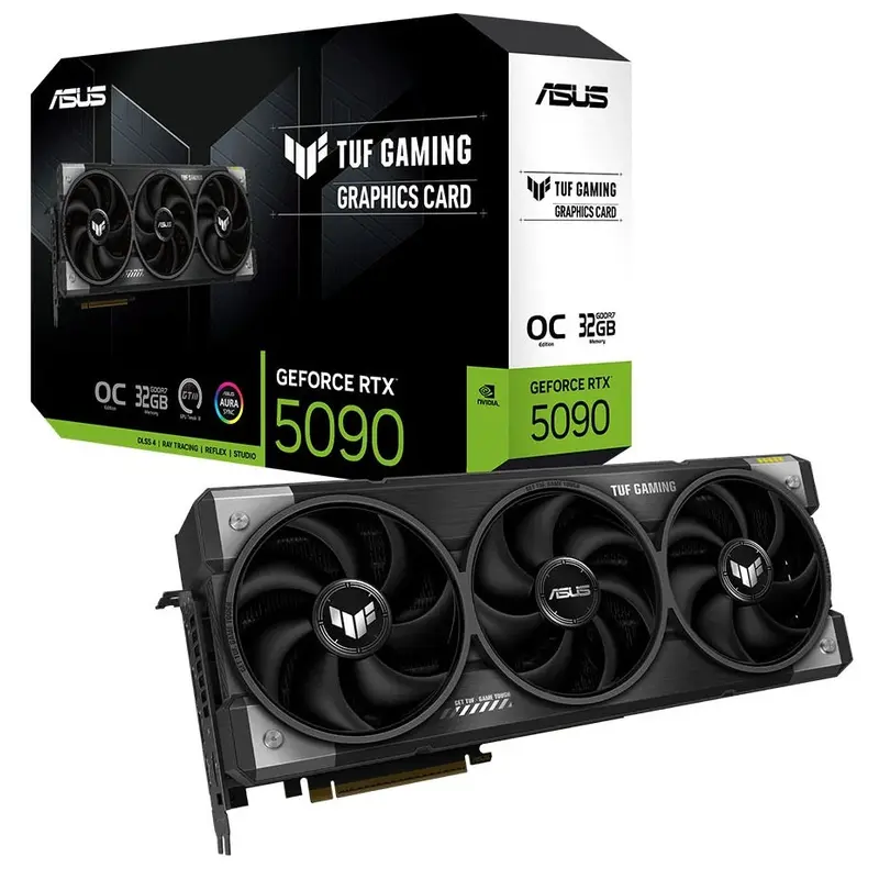 ASUS nVidia GeForce TUF-RTX5090-O32G-GAMING RTX 5090 32GB GDDR7 OC Edition 2550 MHz Boost clock28 Gbps 512-bit DMR 7680 x 4320