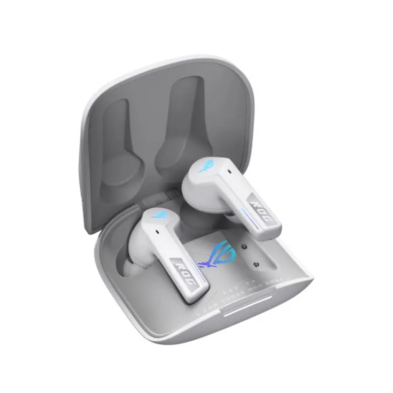 ASUS ROG Cetra True Wireless SpeedNova White, Dual-Mode, Bone-Conduction AI Microphones, Up to 46-hour battery life, Hybrid Multipoint
