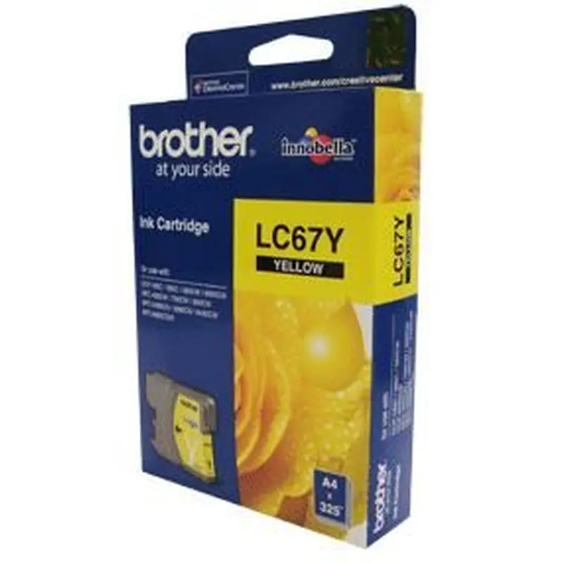 Brother LC-67Y Yellow Ink Cartridge- to suit DCP-385C/395CN/585CW/6690CW/J715W, MFC-490CW/5490CN/5890CN/6490CW/6890CDW/790CW/795CW/990CW- up to 325 pa