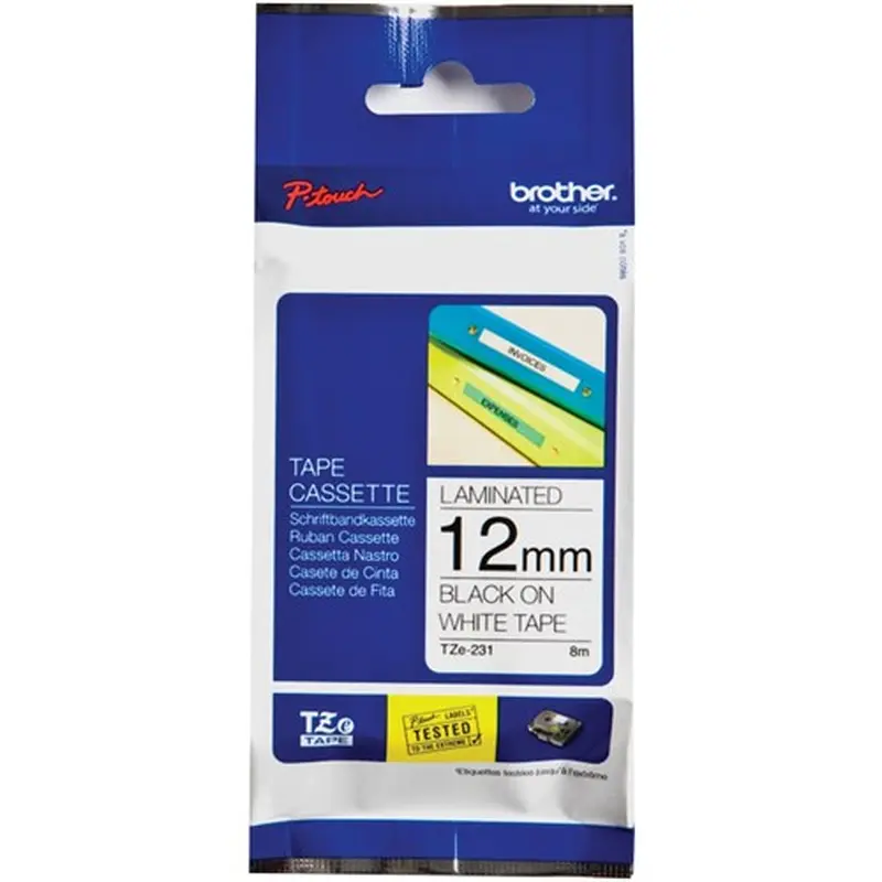 Brother TZE-231 P-Touch Tape 12mmx8m Black on White