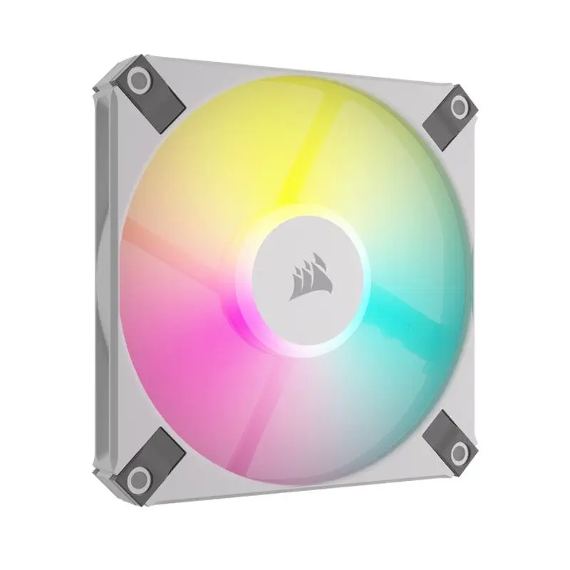 Corsair AF SLIM Series, AF120 RGB SLIM WHITE, 120mmx15mm Fluid Dynamic RGB Fan, Single Pack