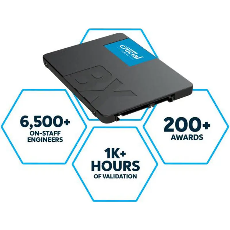 Crucial BX500 240GB 2.5' SATA3 6Gb/s SSD - 3D NAND 540/500MB/s 7mm 1.5 mil MTBF 3yr wty Acronis True Image Solid State Drive <250GB