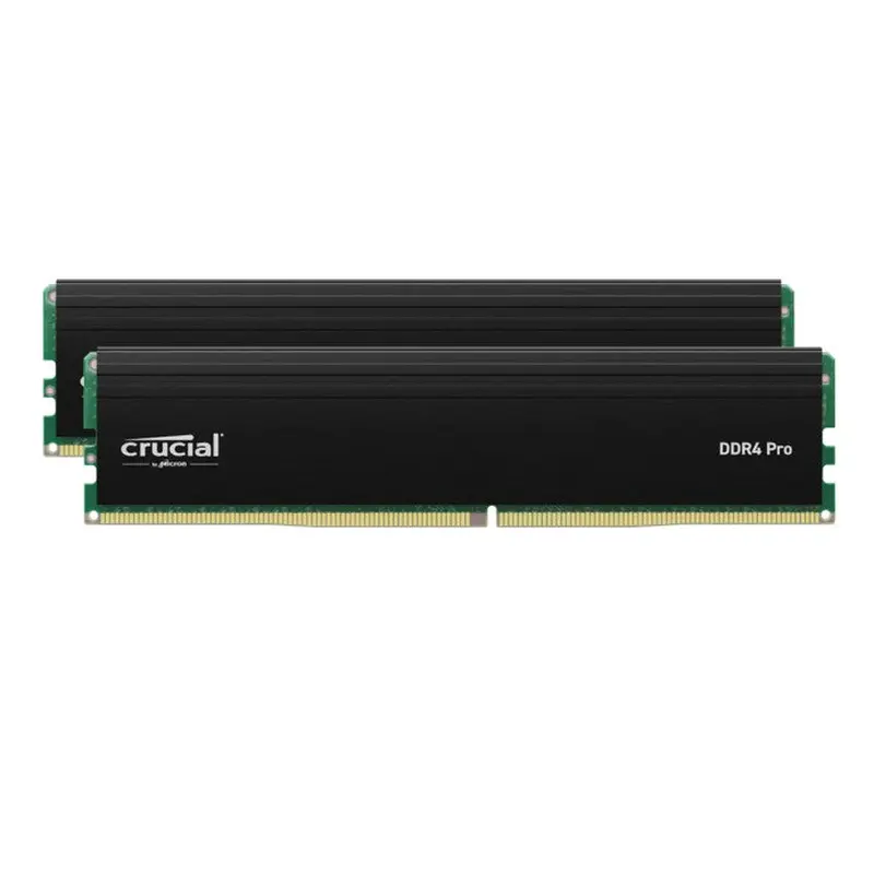 Crucial Pro 64GB (2x32GB) DDR4 UDIMM 3200MHz CL22 Black Heat Spreader Support Intel XMP AMD Ryzen for Desktop PC Gaming Memory