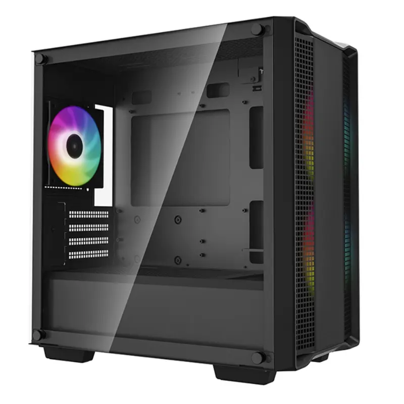 DeepCool CC360 ARGB Micro-ATX Case 3x120mm Pre-Installed ARGB Fans ,Tempered Glass Panel, Front USB3.01USB2.01Audio1