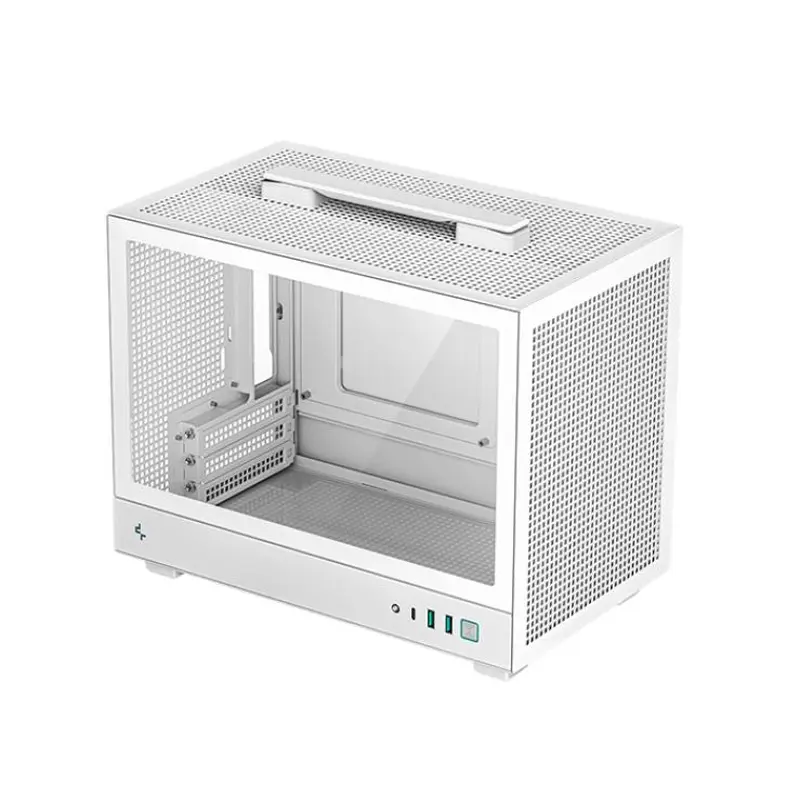 DeepCool CH160-WH Ultra-Portable Mini-ITX Case, Mesh & Glass Panels, Full Sized Air Coole Supportr, Carry handle 336200283.5mm