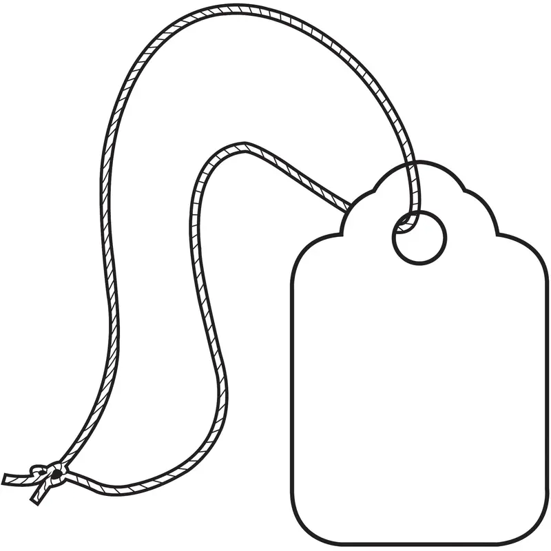 1 3/32 x 1 3/4"  White Merchandise Tags - Pre-Strung (G26005) Case Of 1000