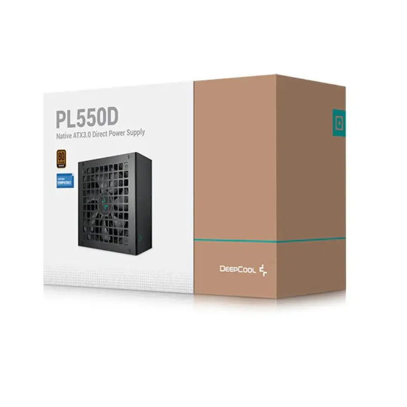 DeepCool PL550D 550W 80  Bronze Certified Non-Modular ATX Power Supply(Direct Cable), 120mm Fan, DC to DC, ATX3.1, 100,000 MTBF, 85% Efficiency