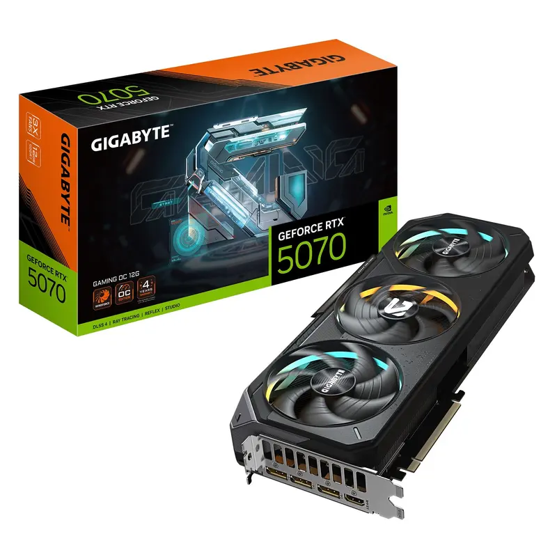 Gigabyte GV-N5070GAMING OC-12GD,  GeForce RTX 5070, CUDA  6144, 12 GB, GDDR7, PCI-E 5.0, ATX, 750W, HDMI 2.1b *1