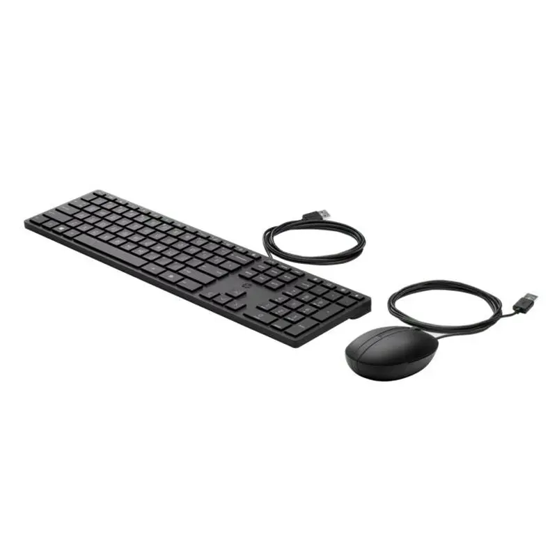 HP 320MK USB Wired Desktop Keyboard Mouse Combo Reduced-sized & Low-Profile Quiet Keys Easy Clean Plug&Play for Notebook Desktop PC