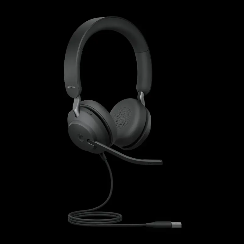 Jabra Evolve2 40 SE Wired USB-A MS Stereo Headset, 360 BusyLight, Noise Isolationg Ear Cushions, 2Yr Warranty, Plug-and-play, 3-Microphone Technology