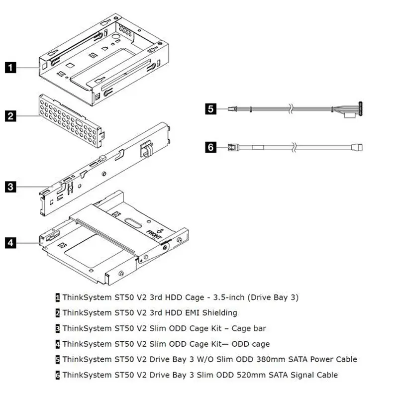 LENOVO ThinkSystem ST50 V2 3.5' Drive Bay 3 Cage   ODD Cage Kit