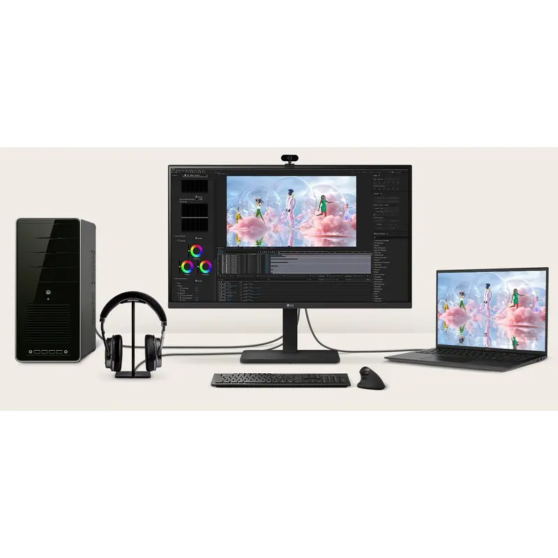 LG 27' IPS FHD 1920 x 1080, USB Type-C (PD 65W) 100Hz 5ms, AMD FreeSync 16:9 Tilt/Height/Swivel/Pivot (Bi-direction) adjustable stand, 3yrs Monitor