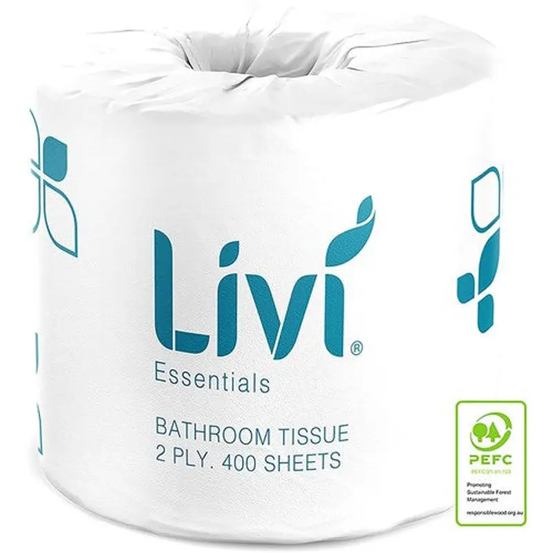 Livi Essentials Toilet Paper Rolls 2 Ply 400 Sheets Box Of 48