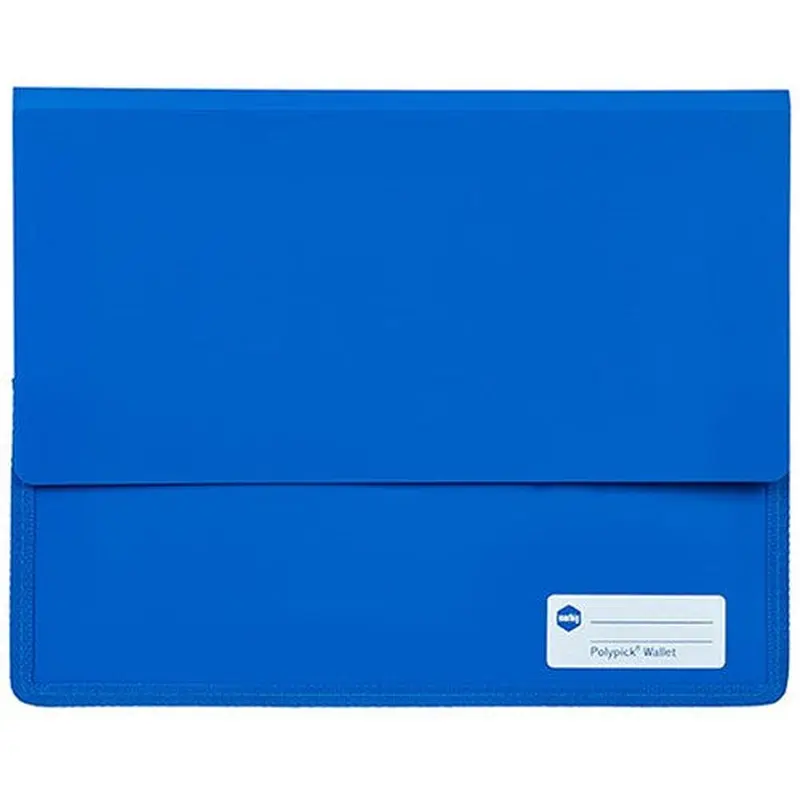 Marbig Polypick Document Wallet A4 Heavy Duty 45mm Gusset Blue