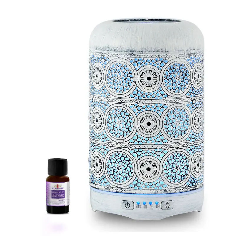 mbeat activiva Metal Essential Oil and Aroma Diffuser-Vintage White -260ml (L) Built-in 7 LED colour changing Diffuser capacity: 260 ml weight 0.59kg