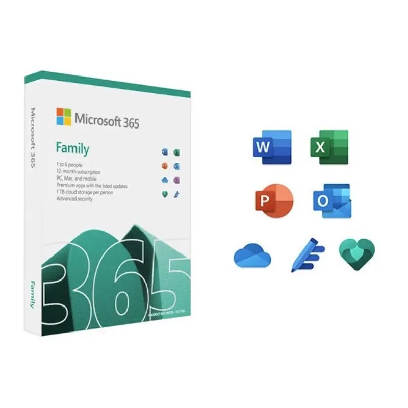 Microsoft 365 Family 2023 English APAC 1 Year Subscription Medialess for PC & Mac. NEW Retail Pack with Product Key