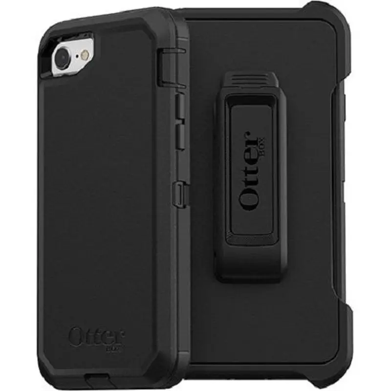 OtterBox Defender Apple iPhone SE (3rd & 2nd Gen) and iPhone 8/7 Case Black-(77-56603), DROP  4X Military Standard, Included Holster, 7 Years Warranty