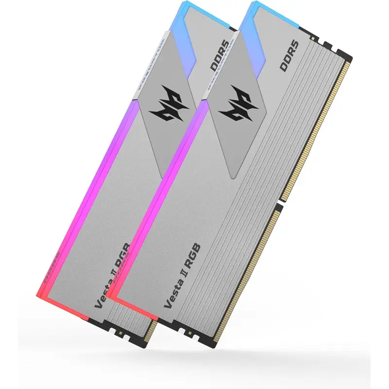 PREDATOR VESTAII 32GB 16GBx2 Silver RGB DDR5 Memory 6400Mhz 1R*8 CL32