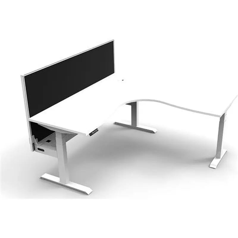Rapidline Boost  Corner Workstation   Screen   Cable Tray 1800/1800mmW White/White