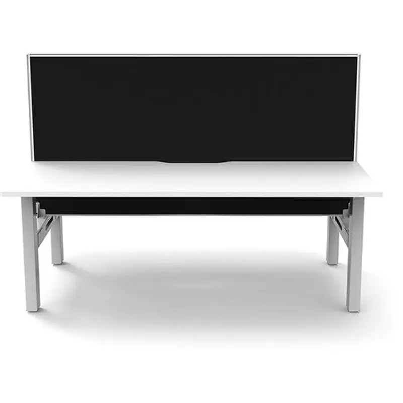 Rapidline Boost Static Back To Back Workstation   Screen 2 Person 1200mmW White/White