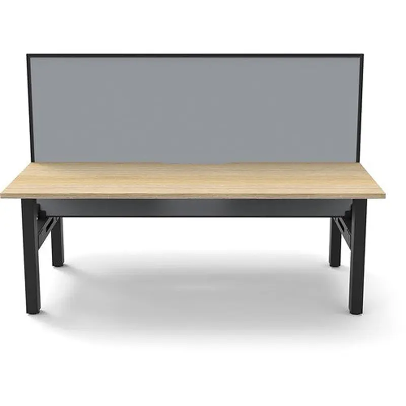 Rapidline Boost Static Back To Back Workstation   Screen 2 Person 1500mmW Oak/Black