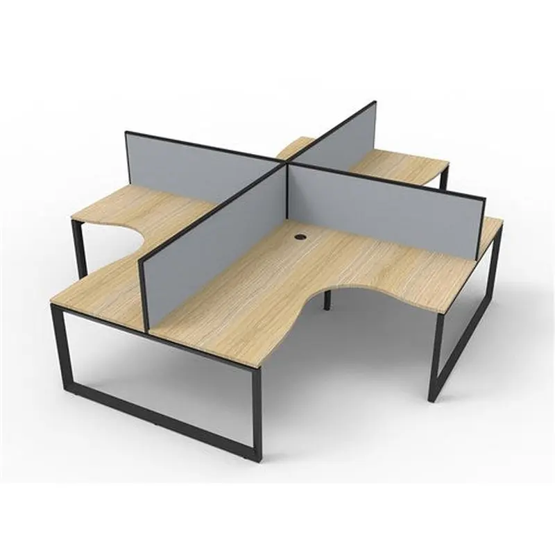 Rapidline Deluxe Infinity Corner Workstation Loop Leg   Screen 3630/3630mmW Oak/Black