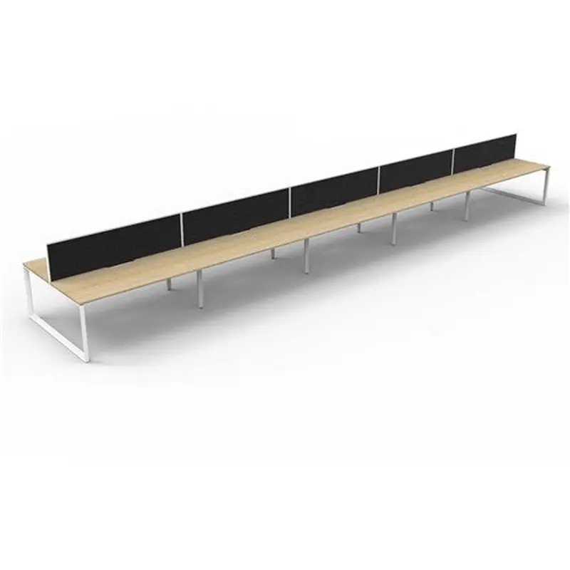 Rapidline Deluxe Infinity Desk Loop Leg Double Sided   Screen 10 Person 7500mmW Oak/White