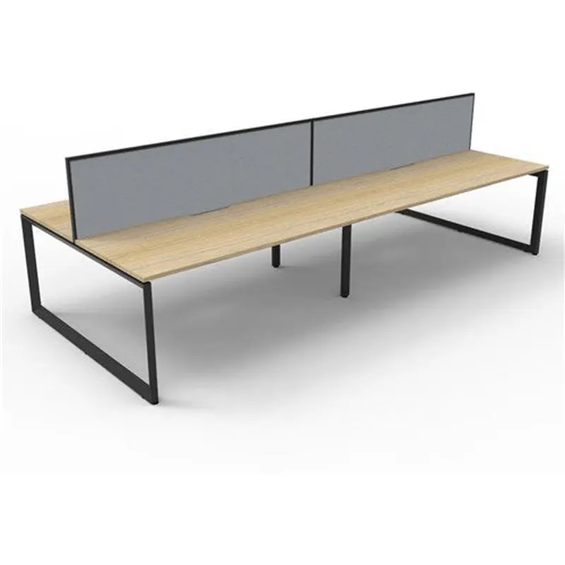 Rapidline Deluxe Infinity Desk Loop Leg Double Sided   Screen 4 Person 2400mmW Oak/Black