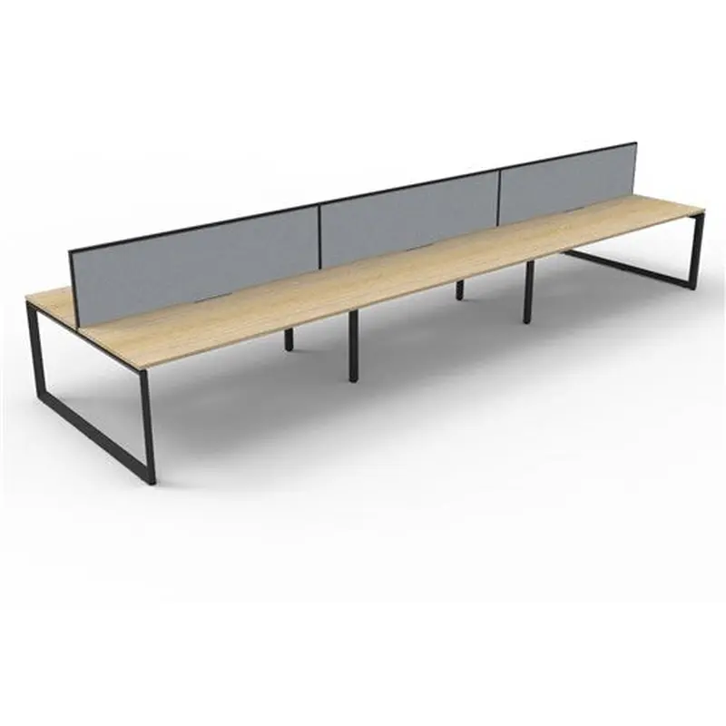 Rapidline Deluxe Infinity Desk Loop Leg Double Sided   Screen 6 Person 3600mmW Oak/Black