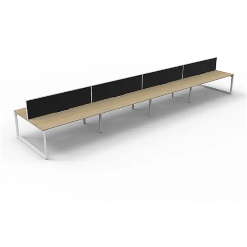 Rapidline Deluxe Infinity Desk Loop Leg Double Sided   Screen 8 Person 4800mmW Oak/White