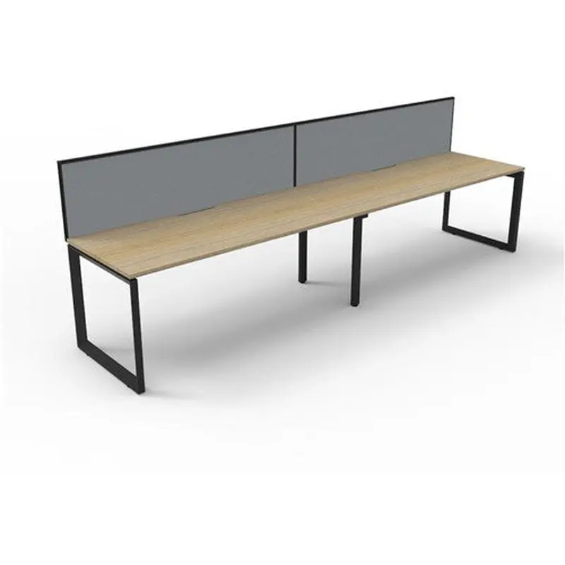 Rapidline Deluxe Infinity Desk Loop Leg Single Sided   Screen 2 Person 3000mmW Oak/Black
