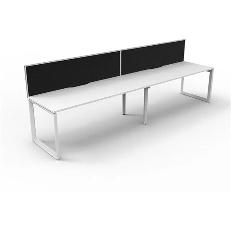 Rapidline Deluxe Infinity Desk Loop Leg Single Sided   Screen 2 Person 3000mmW White/White