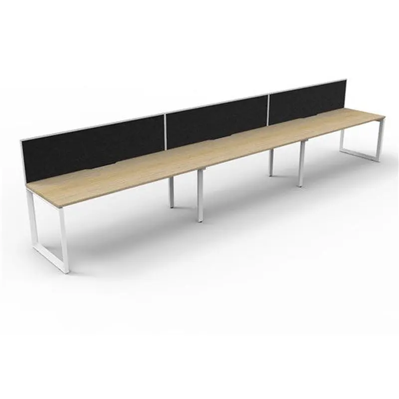 Rapidline Deluxe Infinity Desk Loop Leg Single Sided   Screen 3 Person 4500mmW Oak/White