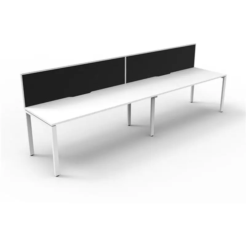Rapidline Deluxe Infinity Desk Profile Leg One Sided   Screen 2 Person 2400mmW White/White