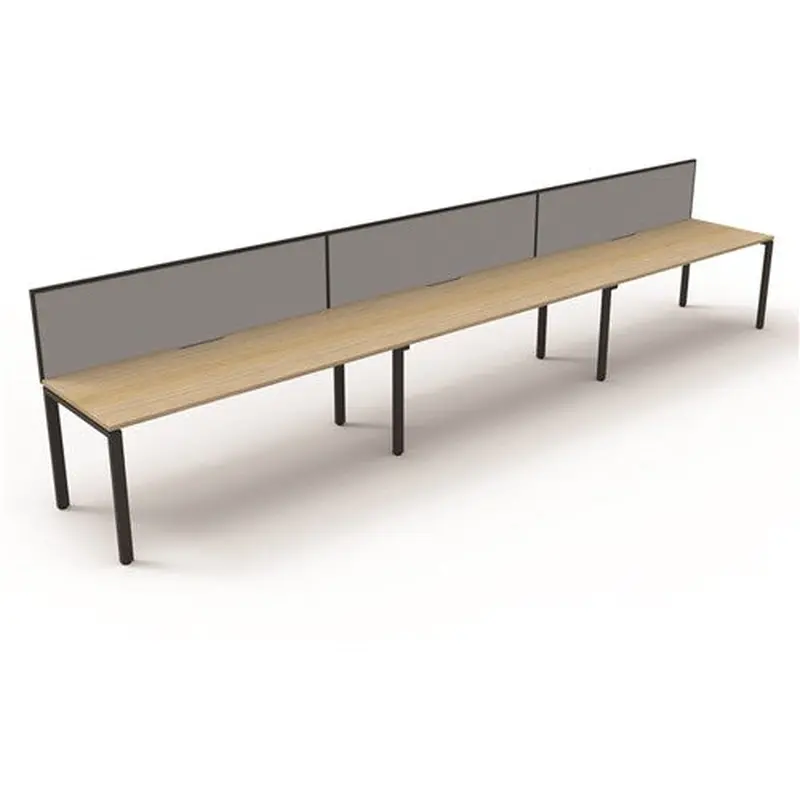 Rapidline Deluxe Infinity Desk Profile Leg One Sided   Screen 3 Person 3600mmW Oak/Black