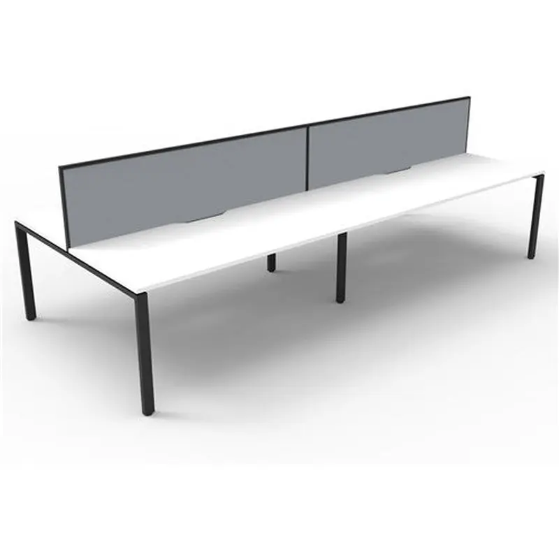 Rapidline Deluxe Infinity Desk Profile Leg Two Sided   Screen 4 Person 2400mmW White/Black