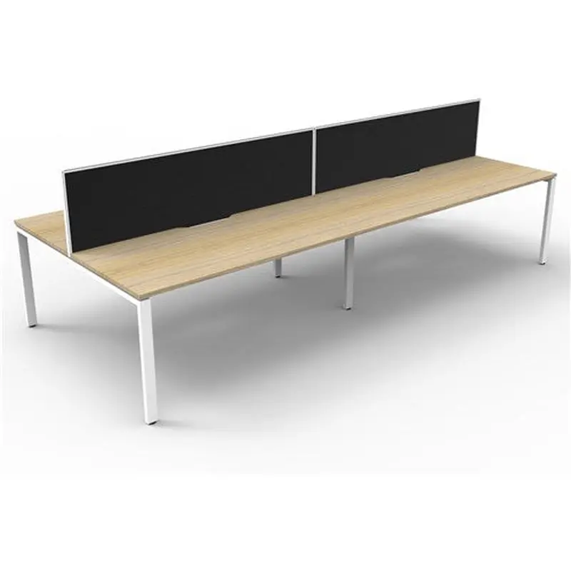 Rapidline Deluxe Infinity Desk Profile Leg Two Sided   Screen 4 Person 3000mmW Oak/White