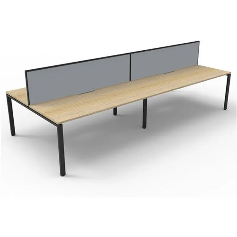Rapidline Deluxe Infinity Desk Profile Leg Two Sided   Screen 4 Person 3600mmW Oak/Black